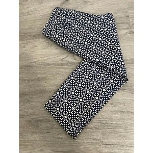 Laundry by Shelli Segal Navy and White Printed Cropped Pant, Women's Size 6
